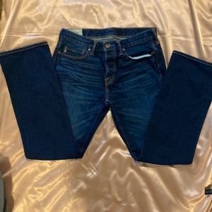 Dark denim Abercrombie jeans.